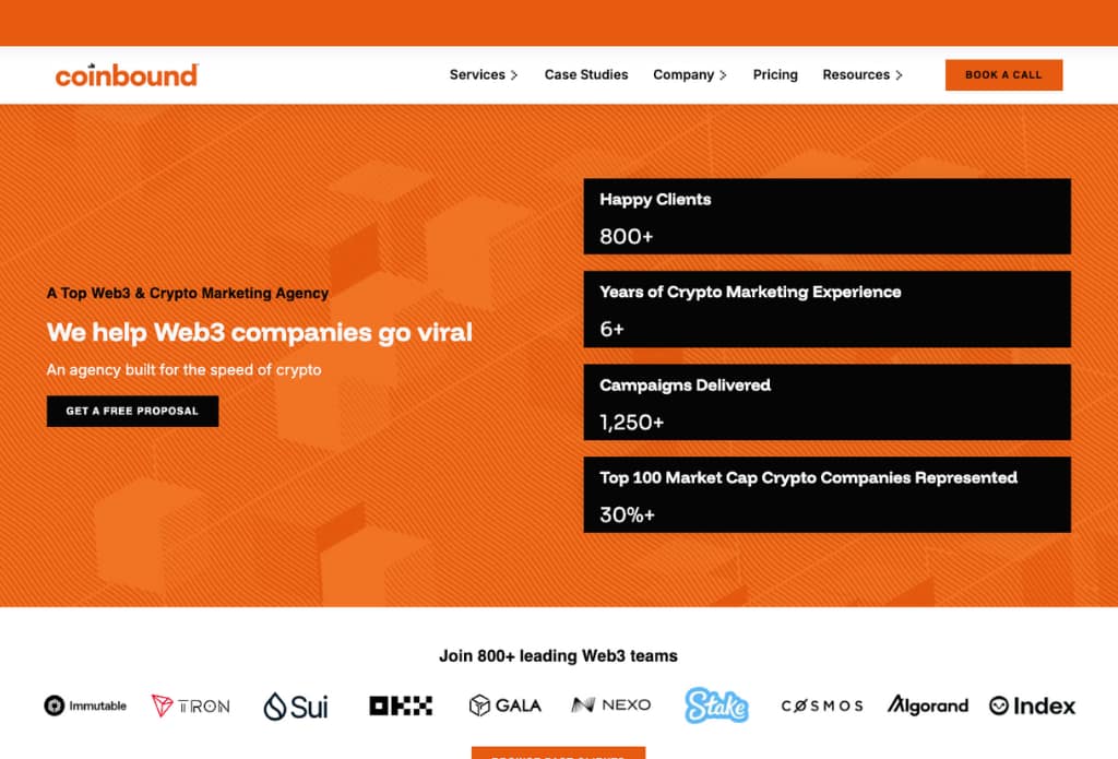 Coinbound Homepage Screenshot