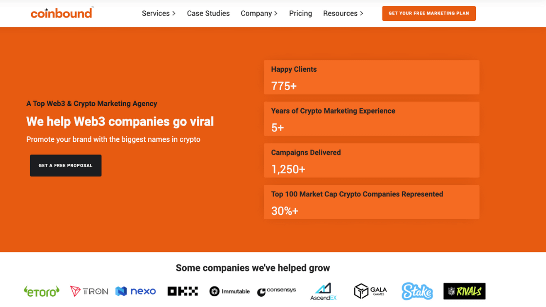 Coinbound PPC Agency Page